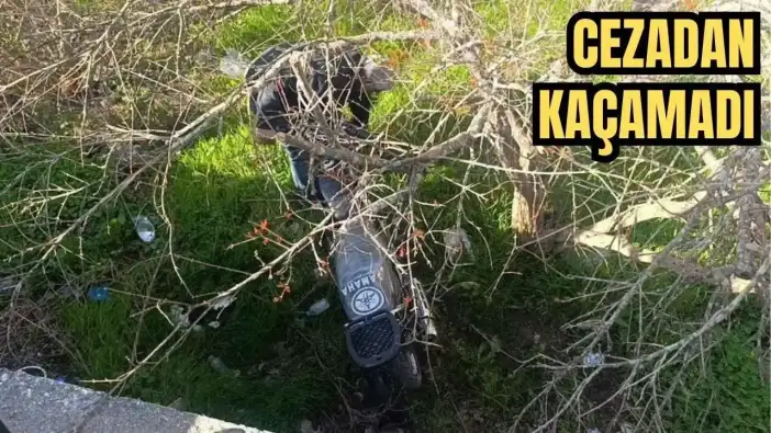 Manavgat'ta Polisi Görünce Motosikleti Bahçeye Attı! Cezadan Kaçamadı