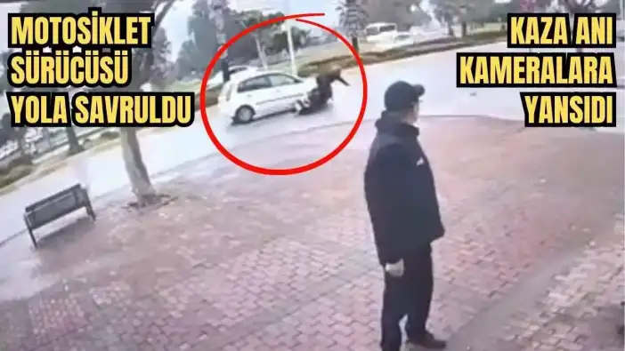Manavgat'ta Elektrikli Motosiklet ile Otomobil Çarpıştı! Motosiklet Sürücüsü Yola Savruldu