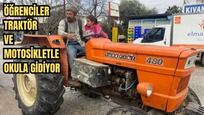 Manavgat’ta Servis Krizi Yaşanıyor! Öğrenciler Traktör ve Motosikletle Okula Gidiyor