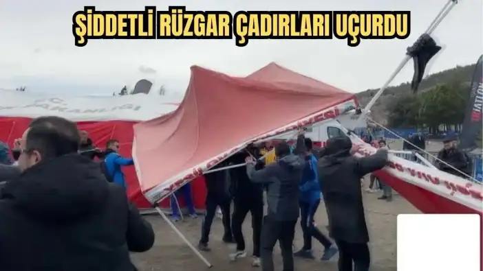 Burdur Salda Duatlonu'nda Zor Anlar Yaşandı! Şiddetli Rüzgar Çadırları Uçurdu