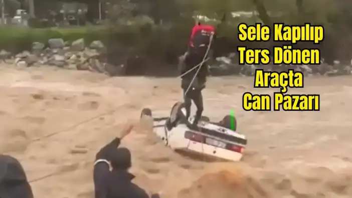 Milas'ta Sel Otomobili Dereye Sürükledi: 1 Ölü, 1 Yaralı