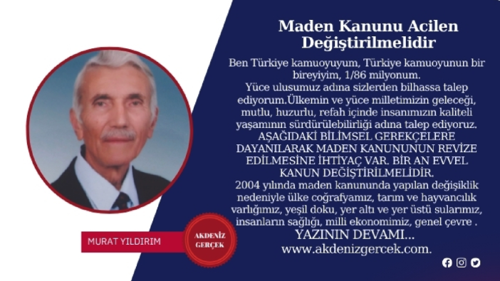 Maden Kanunu Acilen Değiştirilmelidir