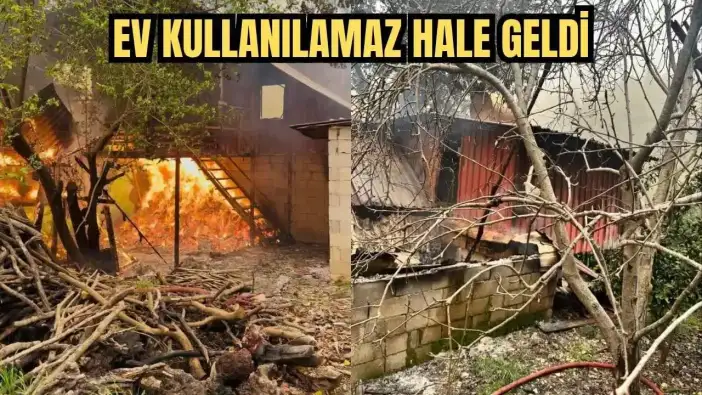 Alanya’da Korkutan Yangın! Müstakil Ev Alevlere Teslim Oldu