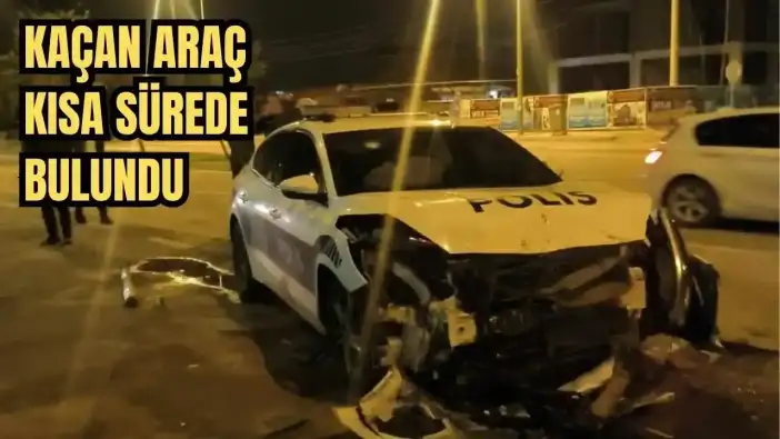 Kepez’de Polis Aracına Çarpıp Kaçtı! Kaçan Araç Kısa Sürede Bulundu