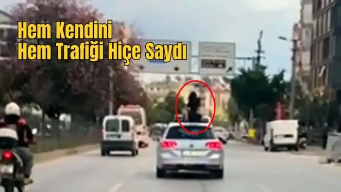 Antalya’da Akılalmaz Dans, Trafiği Tehlikeye Attı