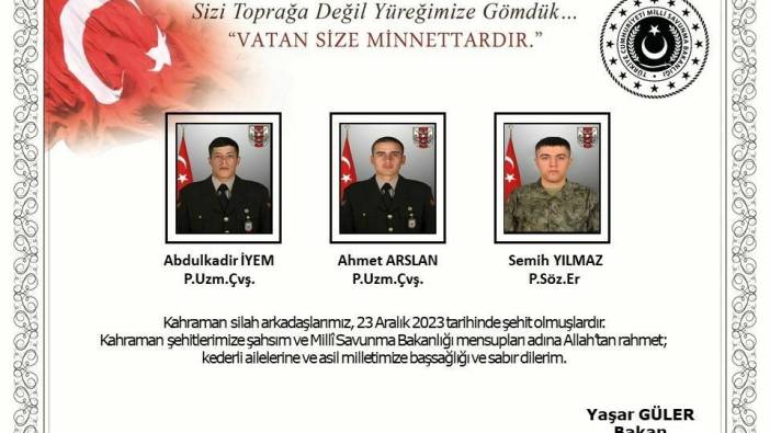 Pençe-Kilit Harekatında Şehit Düşen Piyade Sözleşmeli Er Semih Yılmaz'ın Acı Haberi Ankara'ya Ulaştı