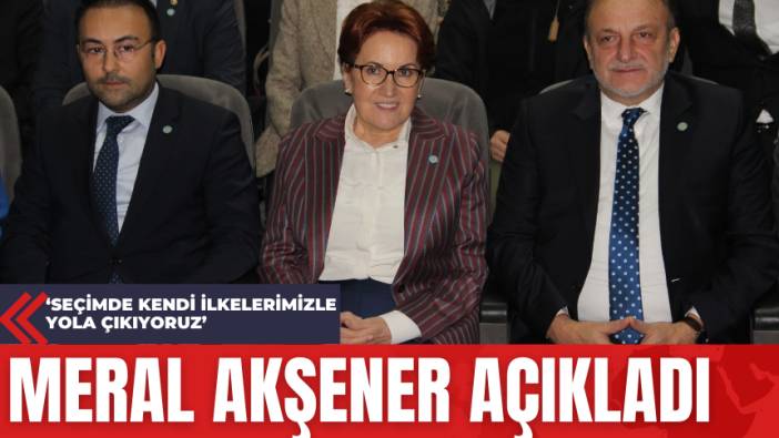 Meral Akşener Açıkladı: 'Seçimde Kendi İlkelerimizle Yola Çıkıyoruz'