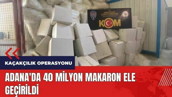 Adana'da 40 milyon makaron ele geçirildi