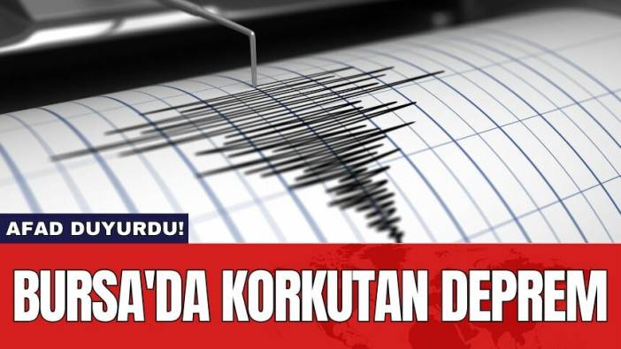 AFAD duyurdu! Bursa'da korkutan deprem