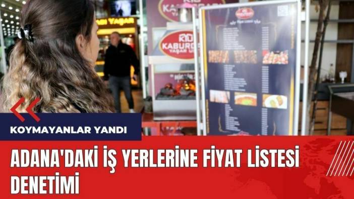 Adana'daki iş yerlerine fiyat listesi denetimi