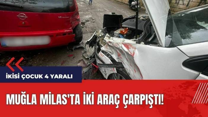 Muğla Milas'ta iki araç çarpıştı! İkisi çocuk 4 yaralı