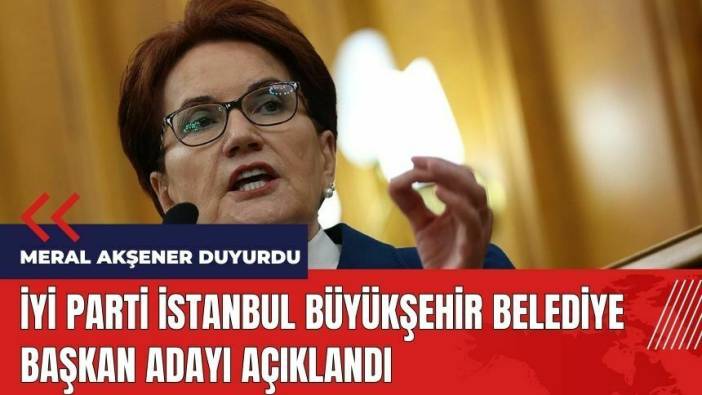 İYİ Parti İstanbul Büyükşehir Belediye Başkan adayı açıklandı