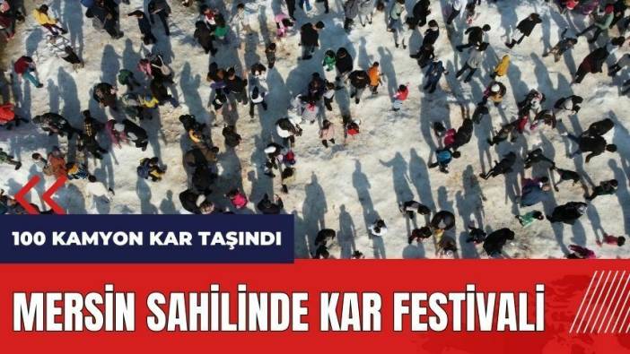 Mersin sahilinde Kar Festivali