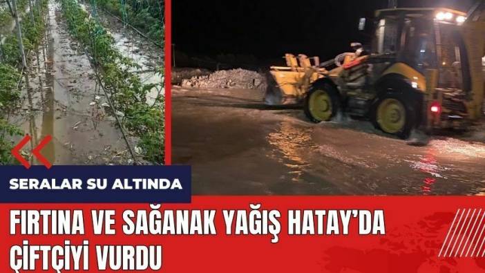 Fırtına ve sağanak yağış Hatay'da çiftçiyi vurdu