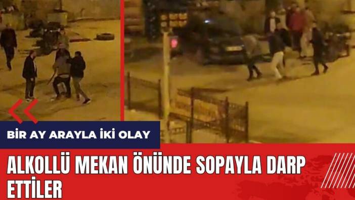 Burdur'da alkollü mekan önünde darp ettiler! O anlar kamerada