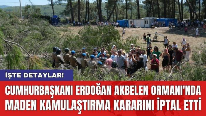 Cumhurbaşkanı Erdoğan Akbelen Ormanı'nda maden kamulaştırma kararını iptal etti