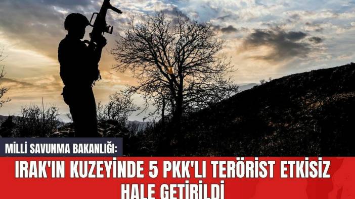 Milli Savunma Bakanlığı: Irak'ın Kuzeyinde 5 P*K'lı Ter*rist Etkisiz Hale Getirildi
