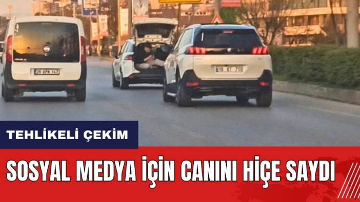 Tehlikeli çekim! Sosyal medya için canını hiçe saydı
