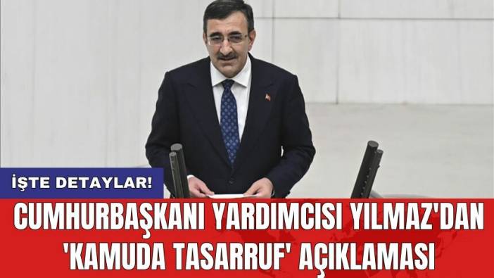 Cumhurbaşkanı Yardımcısı Yılmaz'dan 'kamuda tasarruf' açıklaması
