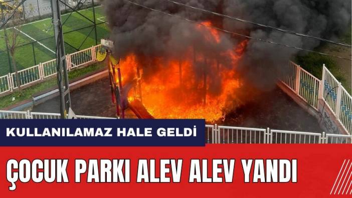 Çocuk parkı alev alev yandı! Parkta korkutan dakikalar