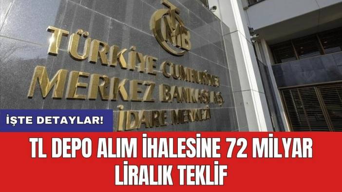 TL depo alım ihalesine 72 milyar liralık teklif
