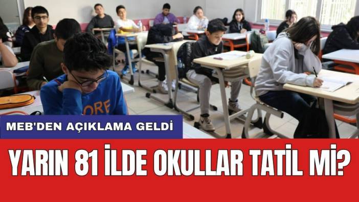 MEB'den açıklama geldi: Yarın 81 ilde okullar tatil mi?