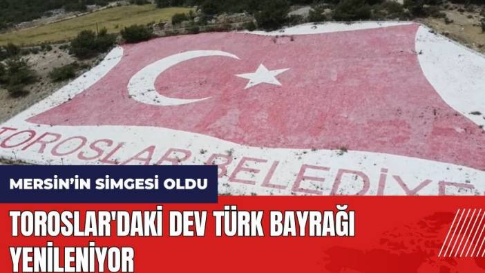 Mersin Toroslar'daki dev Türk Bayrağı yenileniyor