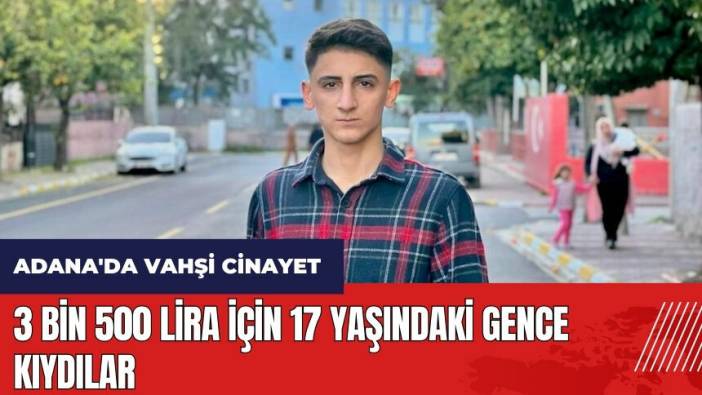 Adana'da vahşi cinay*t! 3 bin 500 lira için 17 yaşındaki gence kıydılar