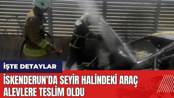 İskenderun'da seyir halindeki araç alevlere teslim oldu
