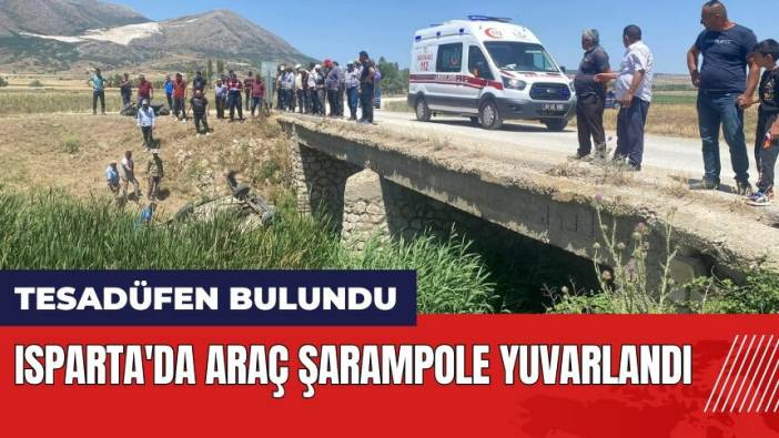 Isparta'da araç şarampole yuvarlandı