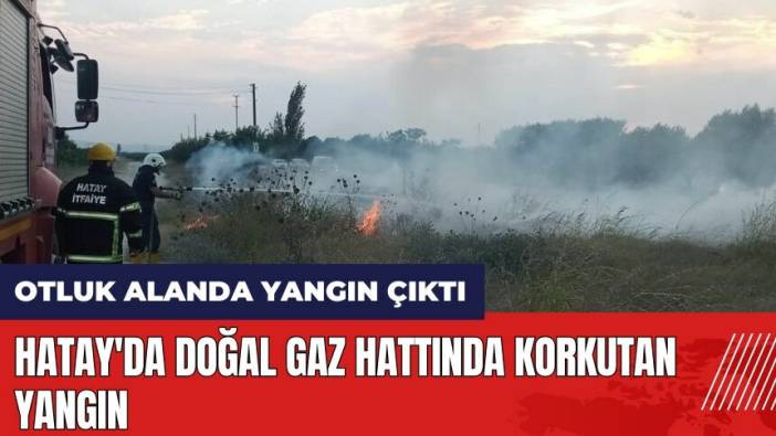Hatay'da doğal gaz hattında korkutan yangın