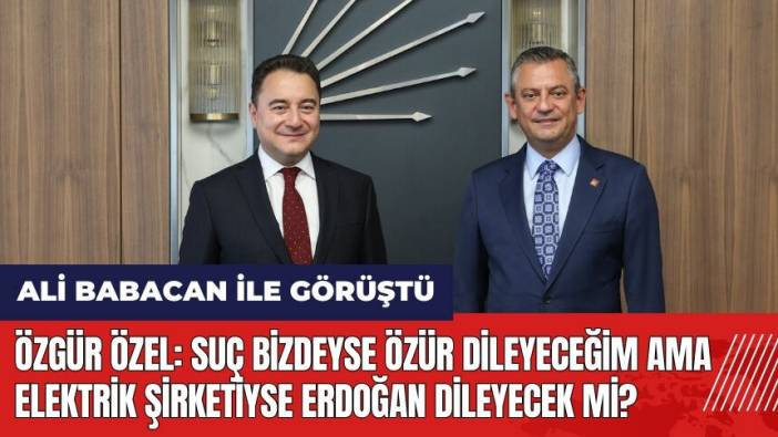 Özgür Özel: Suç bizdeyse özür dileyeceğim ama elektrik şirketiyse Erdoğan dileyecek mi?