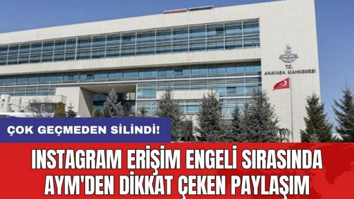 Instagram erişim engeli sırasında AYM'den dikkat çeken paylaşım