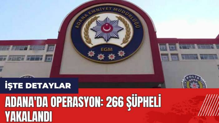 Adana'da operasyon: 266 şüpheli yakalandı