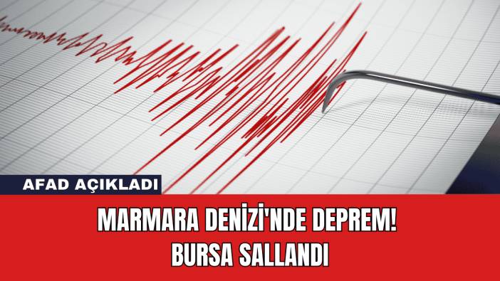 AFAD Açıkladı: Marmara Denizi'nde Deprem! Bursa Sallandı