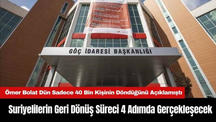 Suriyelilerin Geri Dönüş Süreci 4 Adımda Gerçekleşecek