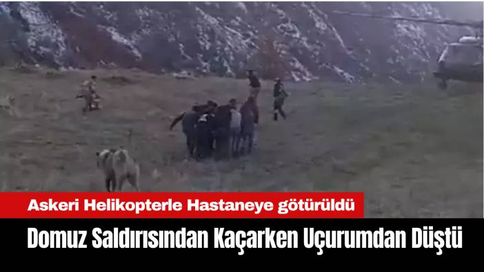 Domuz Saldırısından Kaçarken Uçurumdan Düştü: Askeri Helikopterle Hastaneye Sevk Edildi
