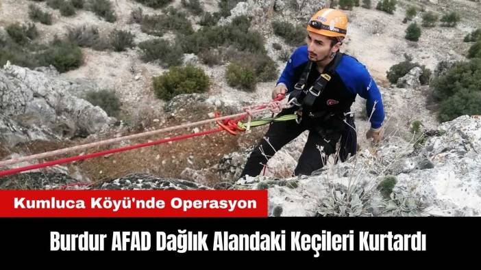 Burdur AFAD Dağlık Alandaki Keçileri Kurtardı