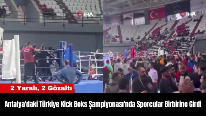 Antalya'daki Türkiye Kick Boks Şampiyonası'nda Sporcular Birbirine Girdi