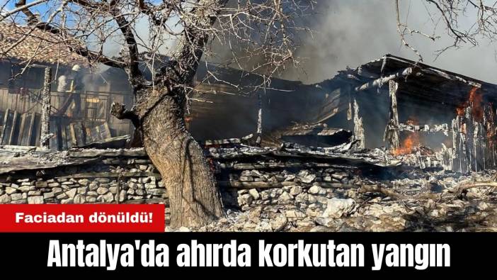 Antalya'da ahırda korkutan yangın