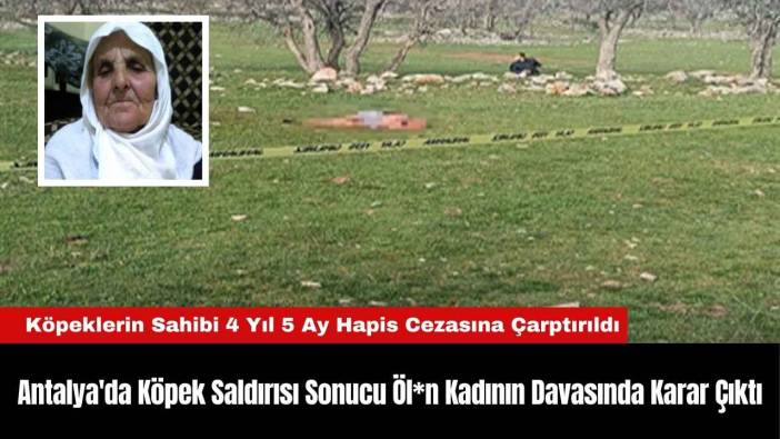 Antalya'da Köpek Saldırısı Sonucu Öl*n Kadının Davasında Karar Çıktı