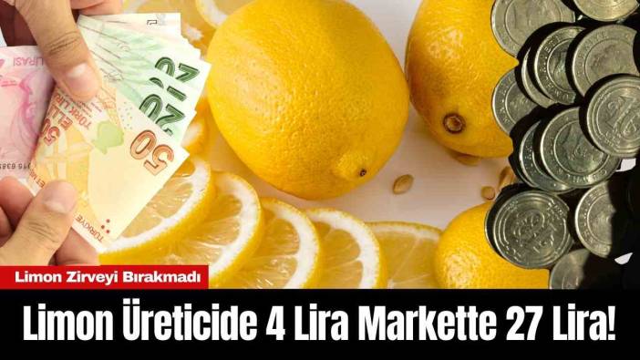 Limon Üreticide 4 Lira Markette 27 Lira! Zirveyi Bırakmadı