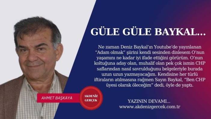 Güle güle Baykal…