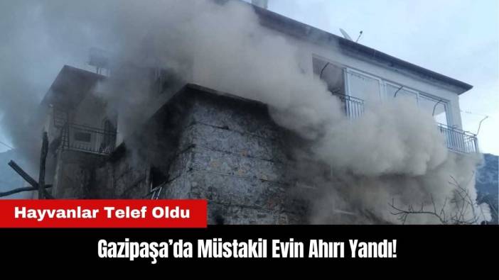 Gazipaşa’da Müstakil Evin Ahırı Yandı! Hayvanlar Telef Oldu