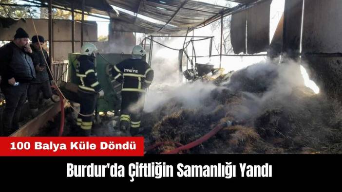 Burdur'da Çiftliğin Samanlığı Yandı