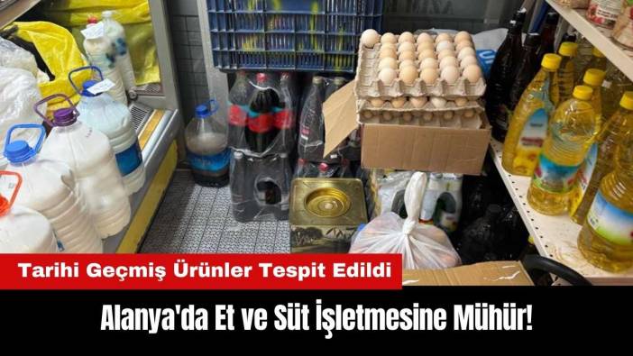 Alanya'da Tarihi Geçmiş Et ve Süt Ürünü Satan İşletmeye Mühür!