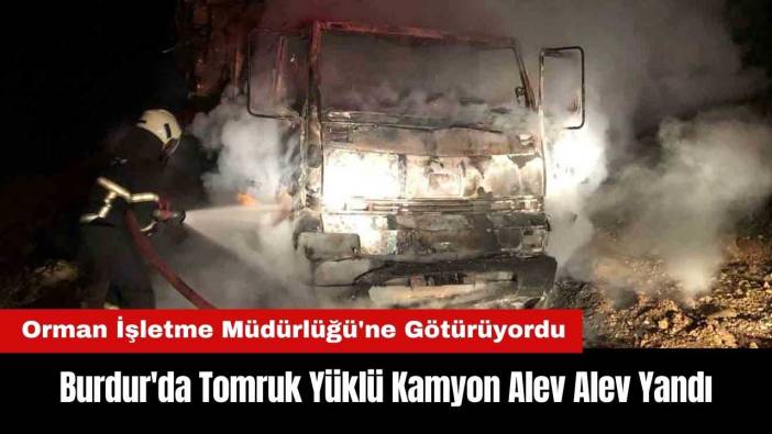 Burdur'da Orman Müdürlüğü'ne Tomruk Götüren Kamyon Alev Alev Yandı