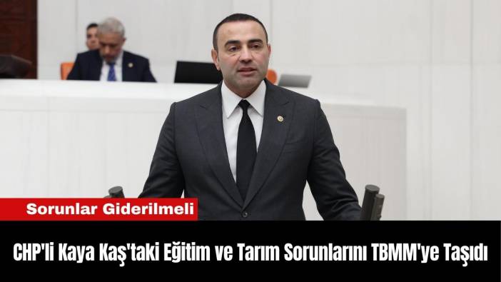 CHP'li Kaya Kaş'taki Eğitim ve Tarım Sorunlarını TBMM'ye Taşıdı