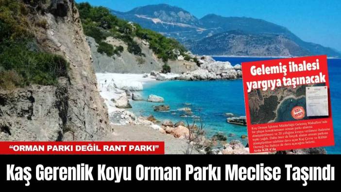 Kaş Gerenlik Koyu Orman Parkı Meclise Taşındı