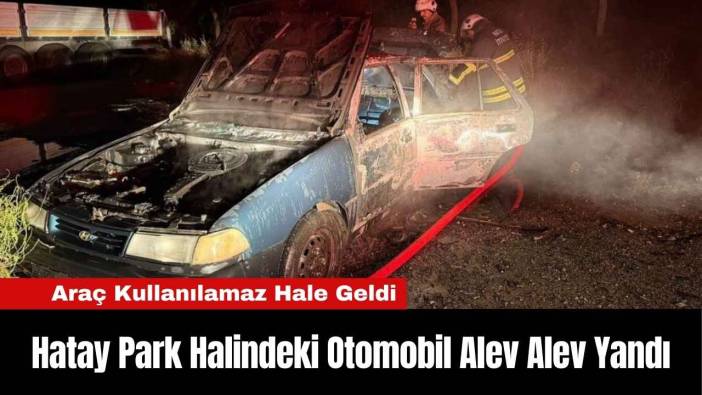 Hatay Park Halindeki Otomobil Alev Alev Yandı